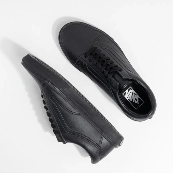 Vans Old Skool Leather Mono Black (Classic Tumble) Men’s/Women’s Sneakers - Picture 4 of 10